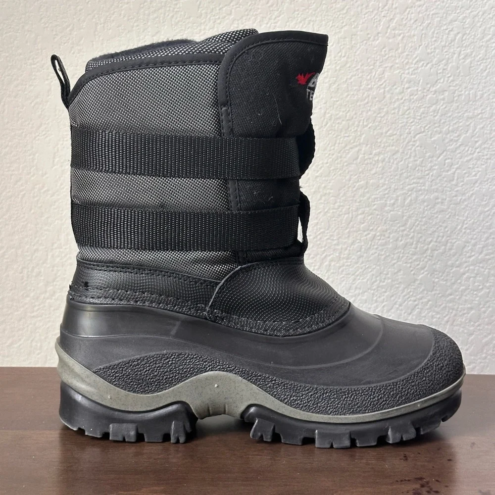 Baffin Technology Kids Size 4R Cold Weather Boots Black/gray Buckle Ski Snow‎